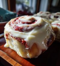 red velvet cinnamon rolls