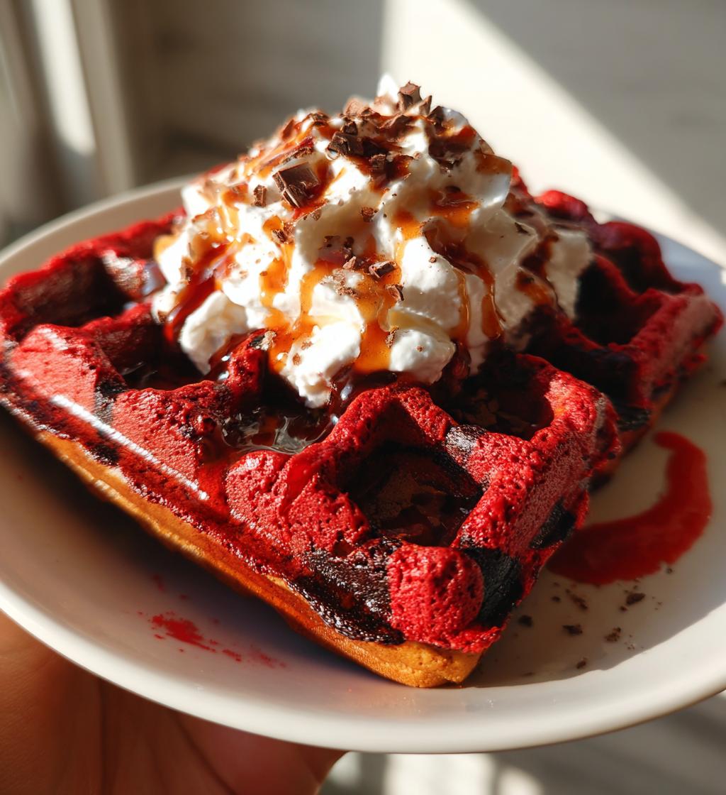 red velvet marble waffles a delightful breakfast treat