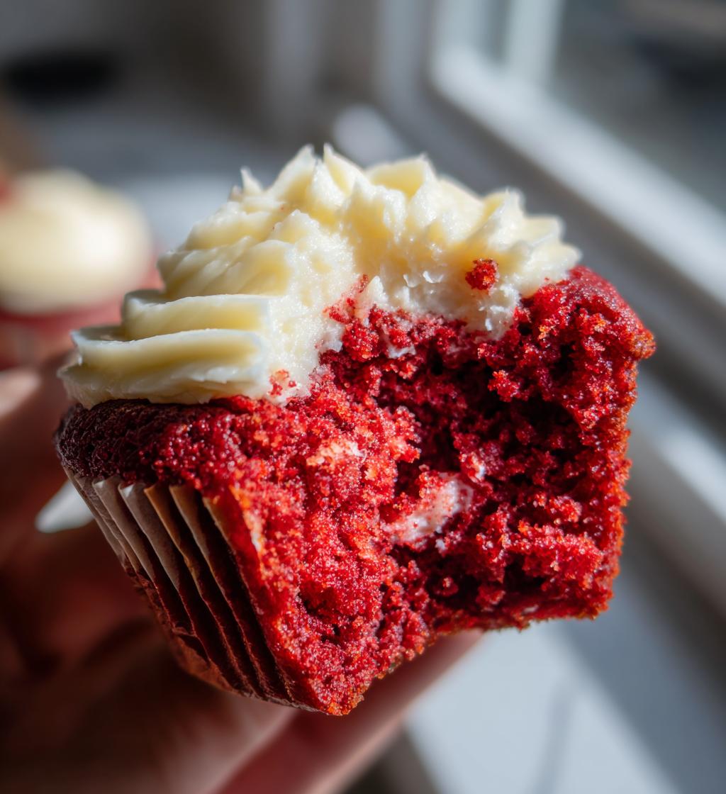 red velvet muffins - detail 1