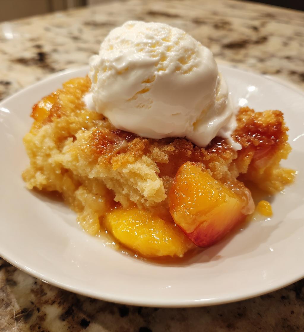ridiculously easy peach cobbler