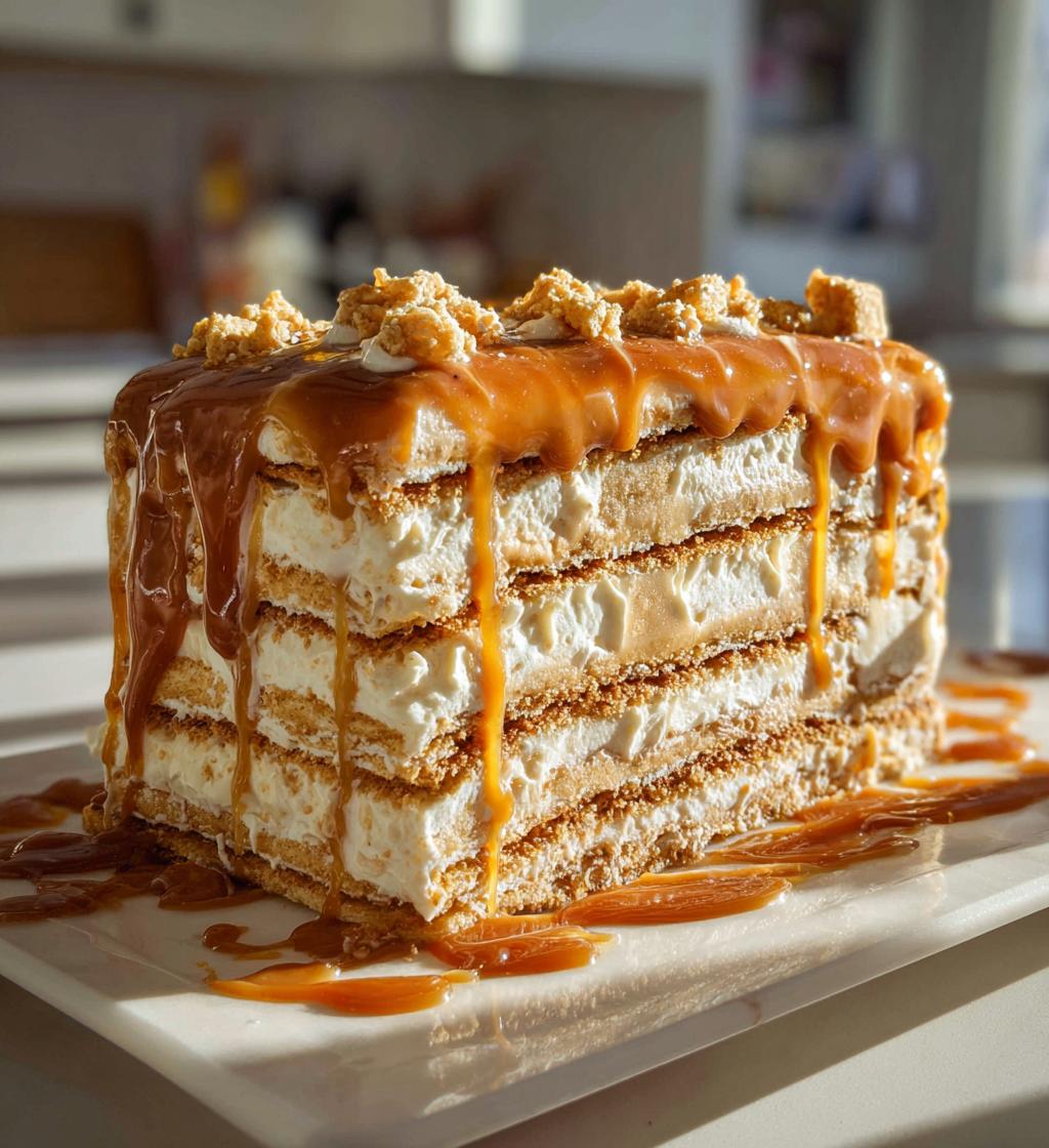 ritz cracker salted caramel icebox cake