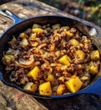 rustic campfire beef and potato
