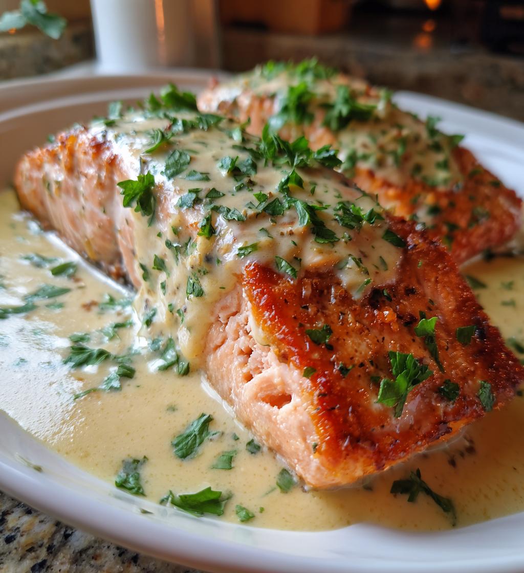 salmon with creamy dijon sauce