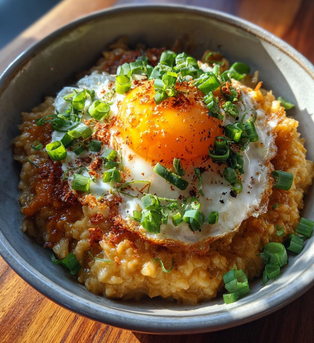 savory oatmeal with egg