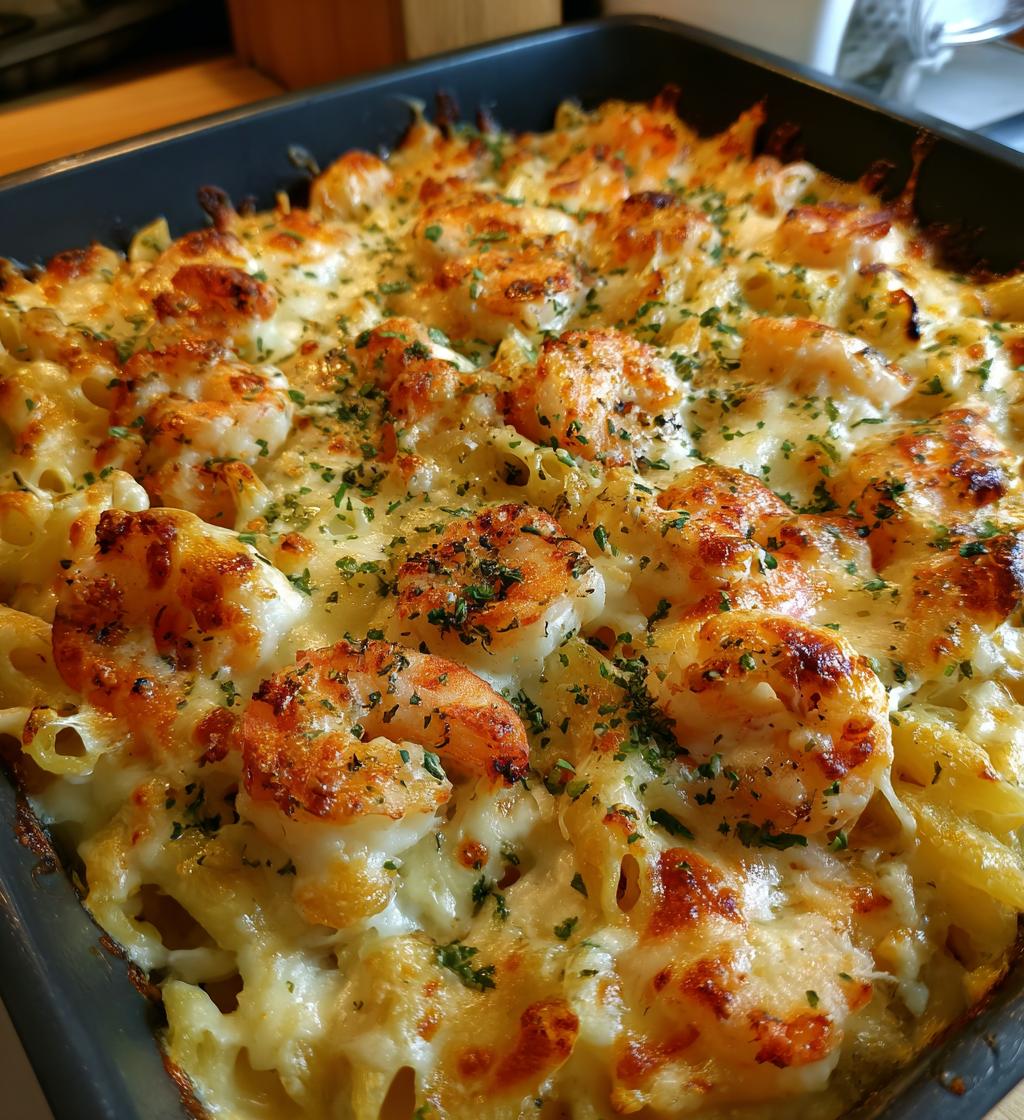 shrimp alfredo bake recipe