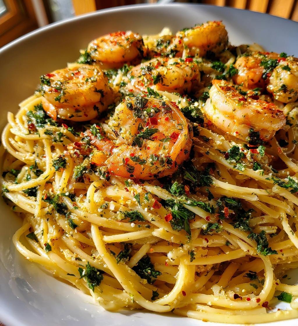 shrimp and garlic pasta