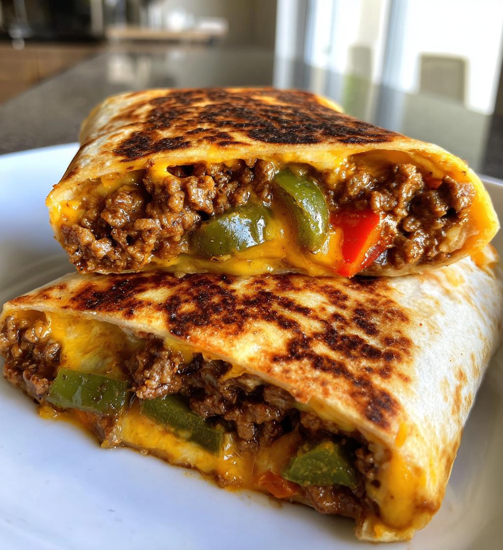 sloppy joe grilled burritos