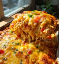 spicy southern cheesy chicken spaghetti casserole