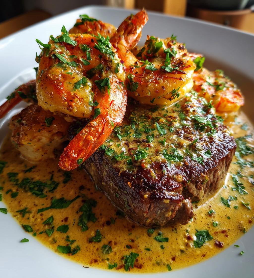 steak creamy garlic shrimp - detail 1