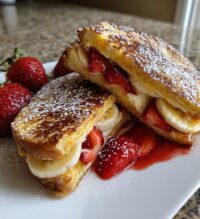 strawberry banana cheesecake stuffed french toast recipe