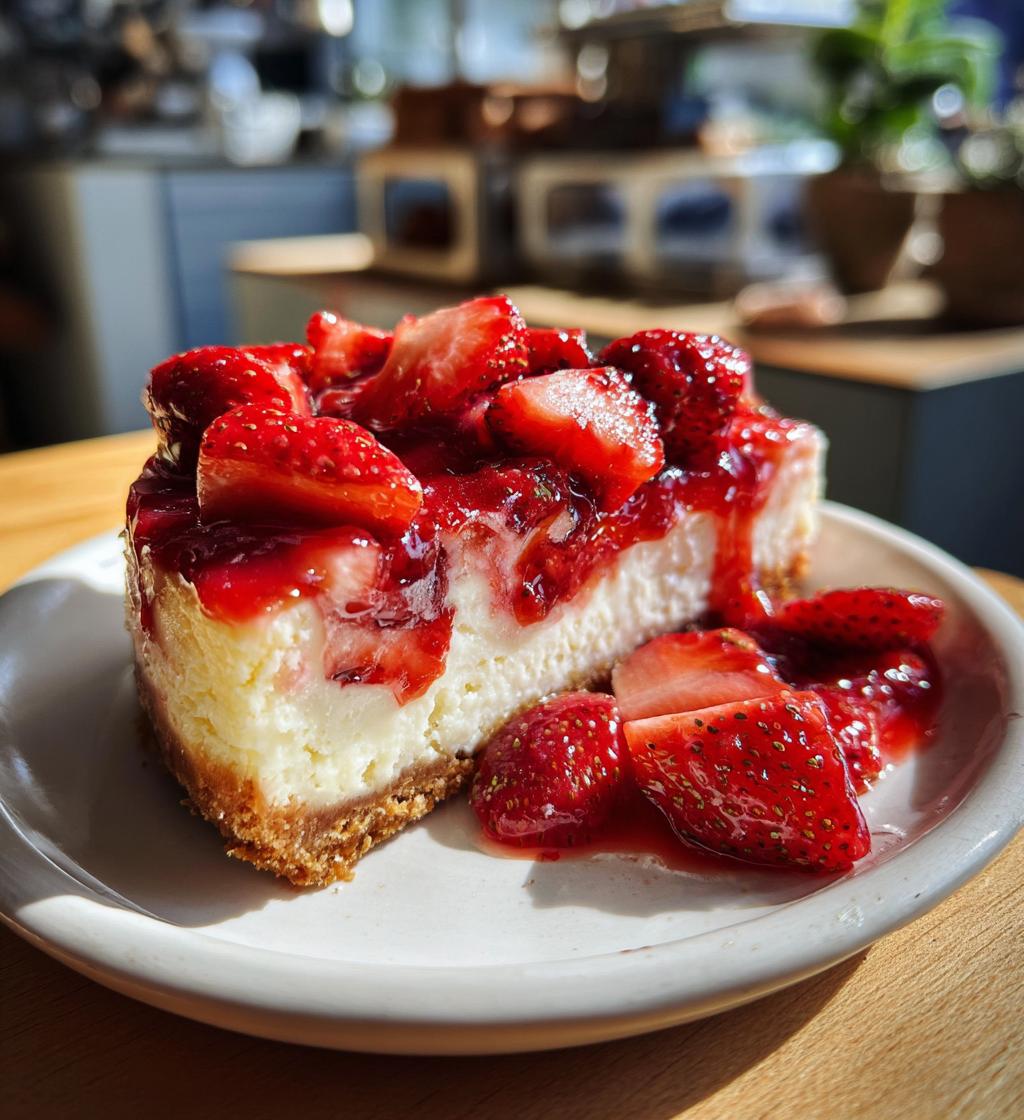 strawberry glazed cheesecake