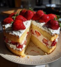 strawberry shortcake cheesecake cake