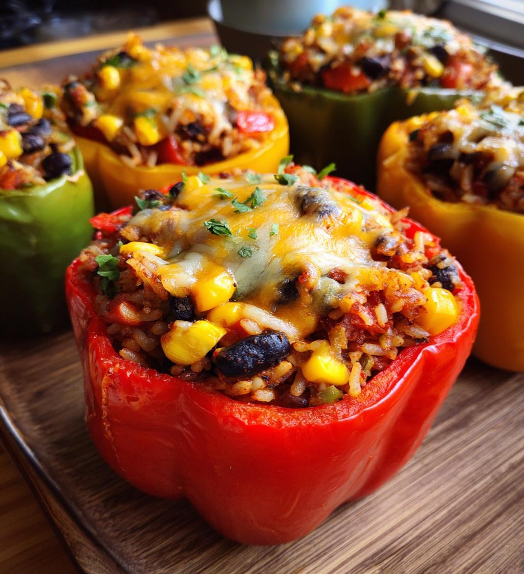 stuffed bell peppers vegetarian - detail 1