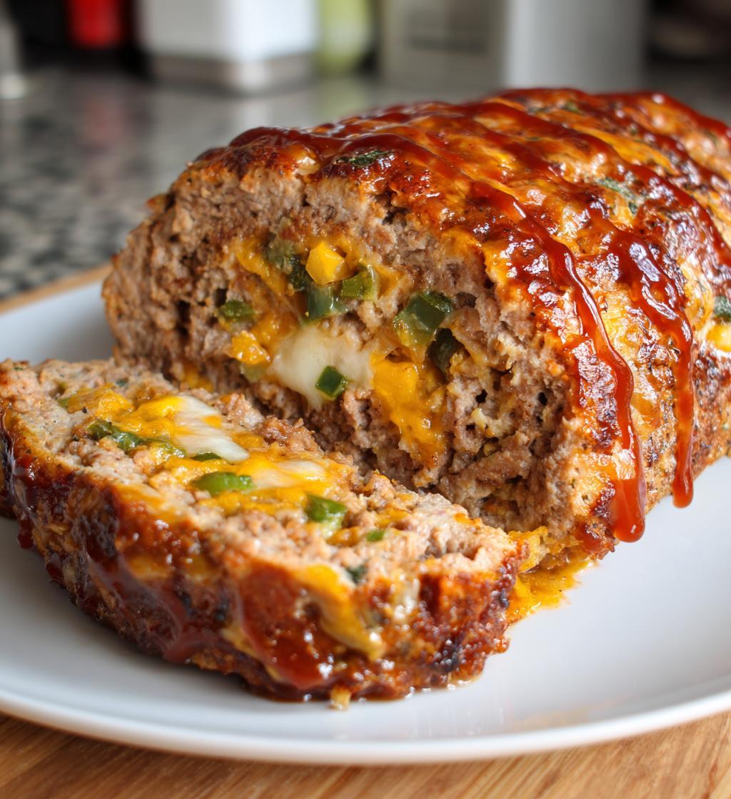 stuffed meatloaf roll - detail 1
