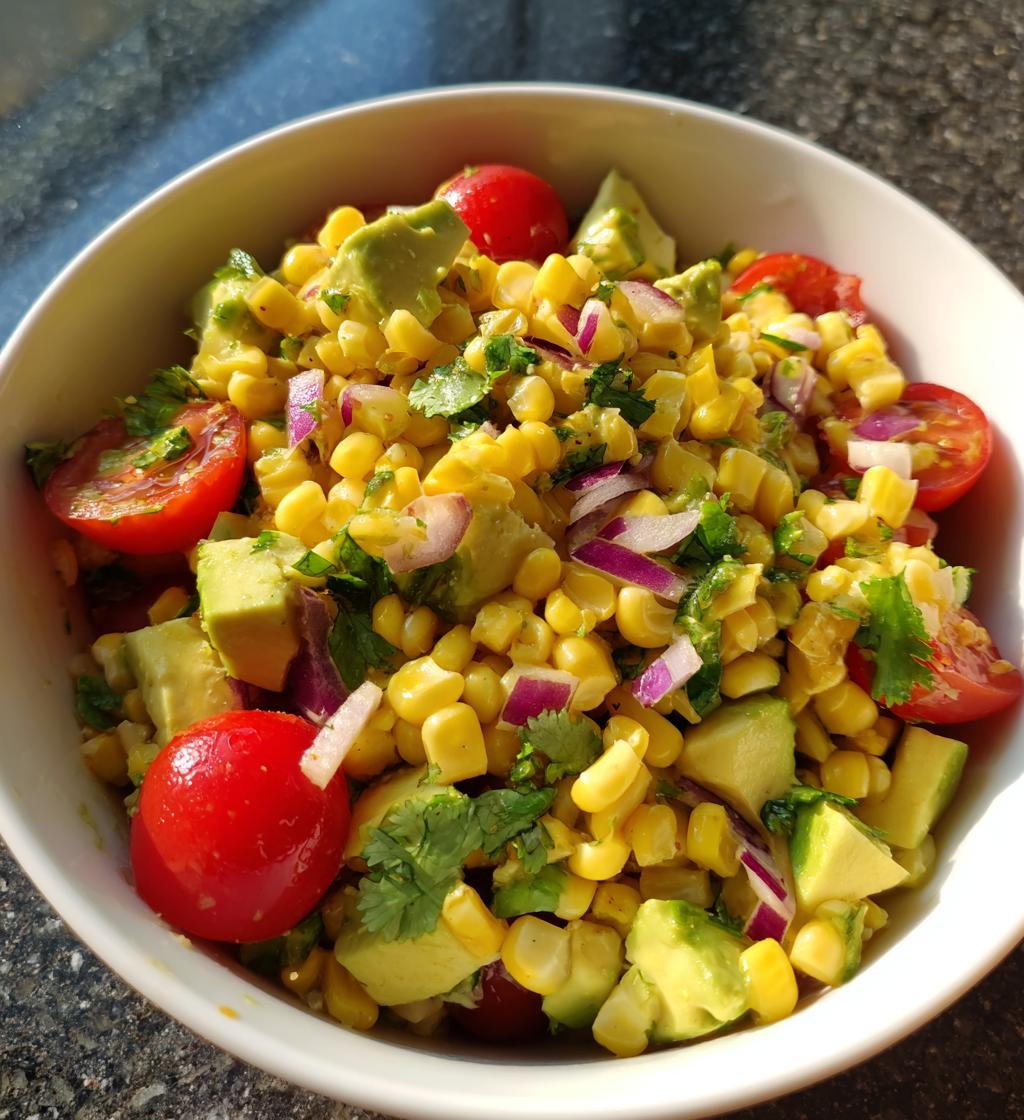 summer corn salad with avocado