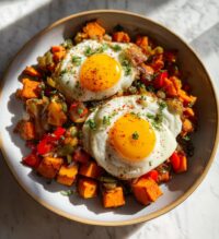 sweet potato hash with eggs