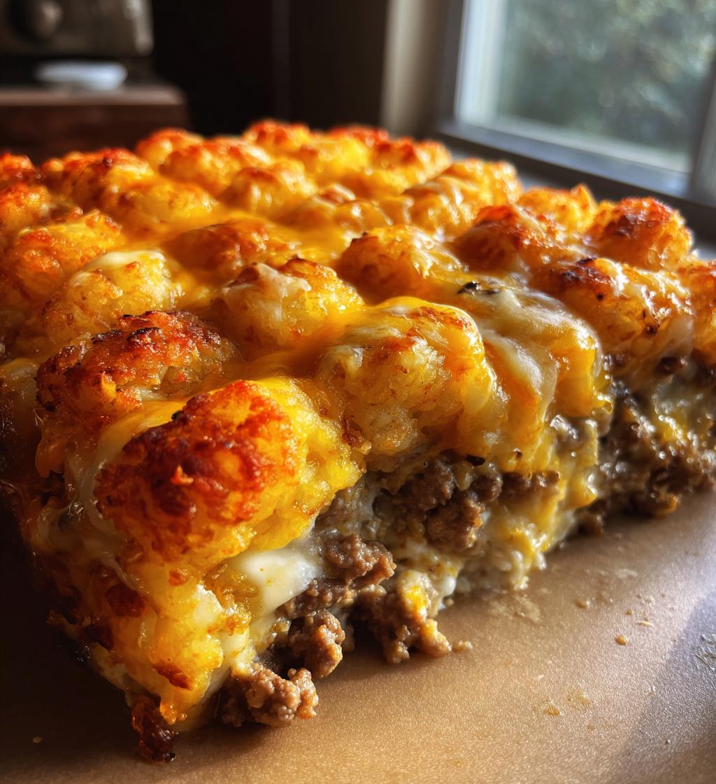 tater tot casserole - detail 1