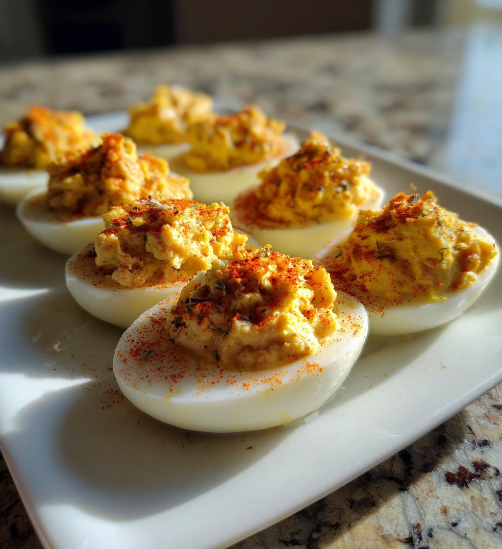 thanksgiving deviled eggs turkey