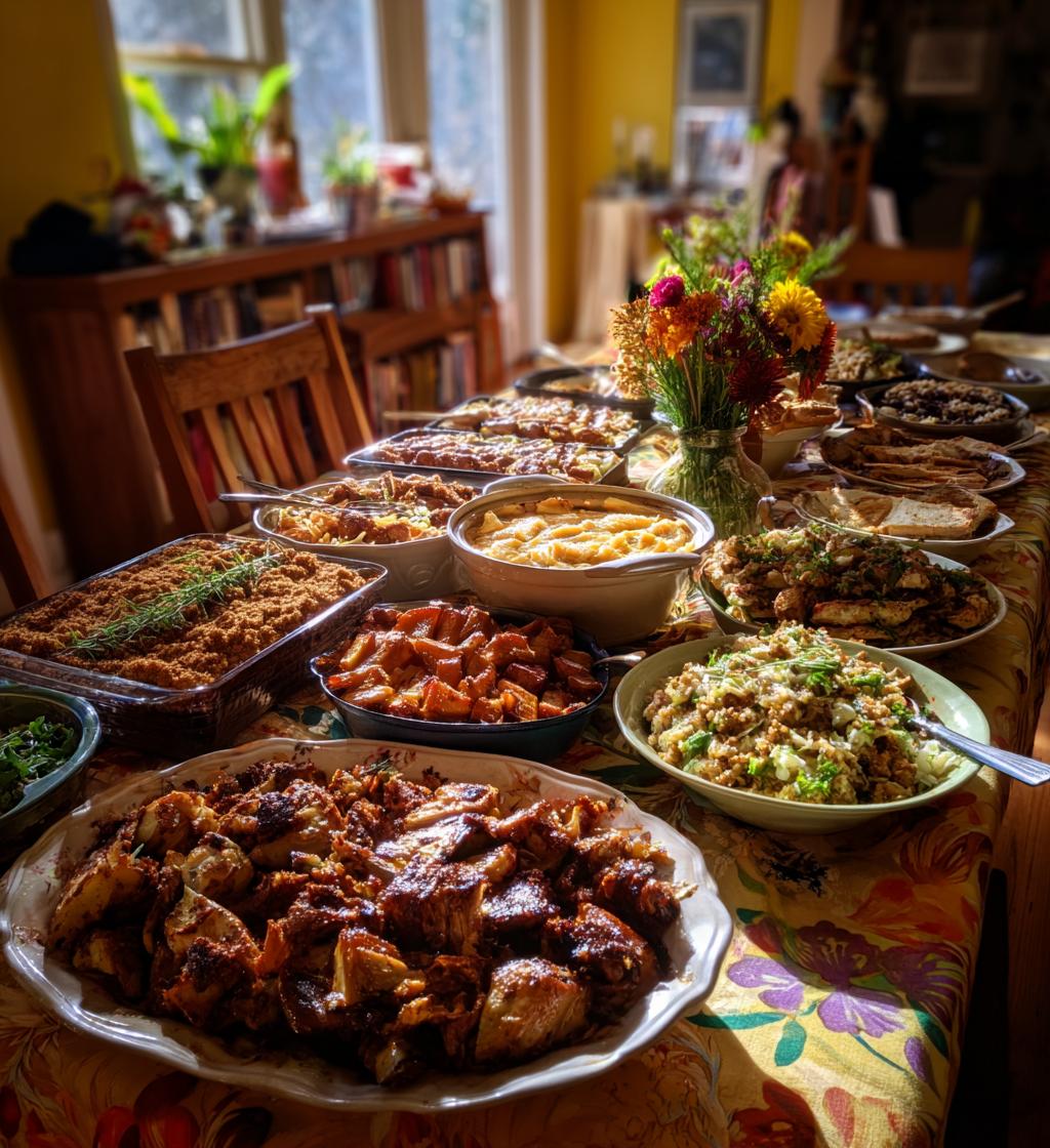 thanksgiving food table display