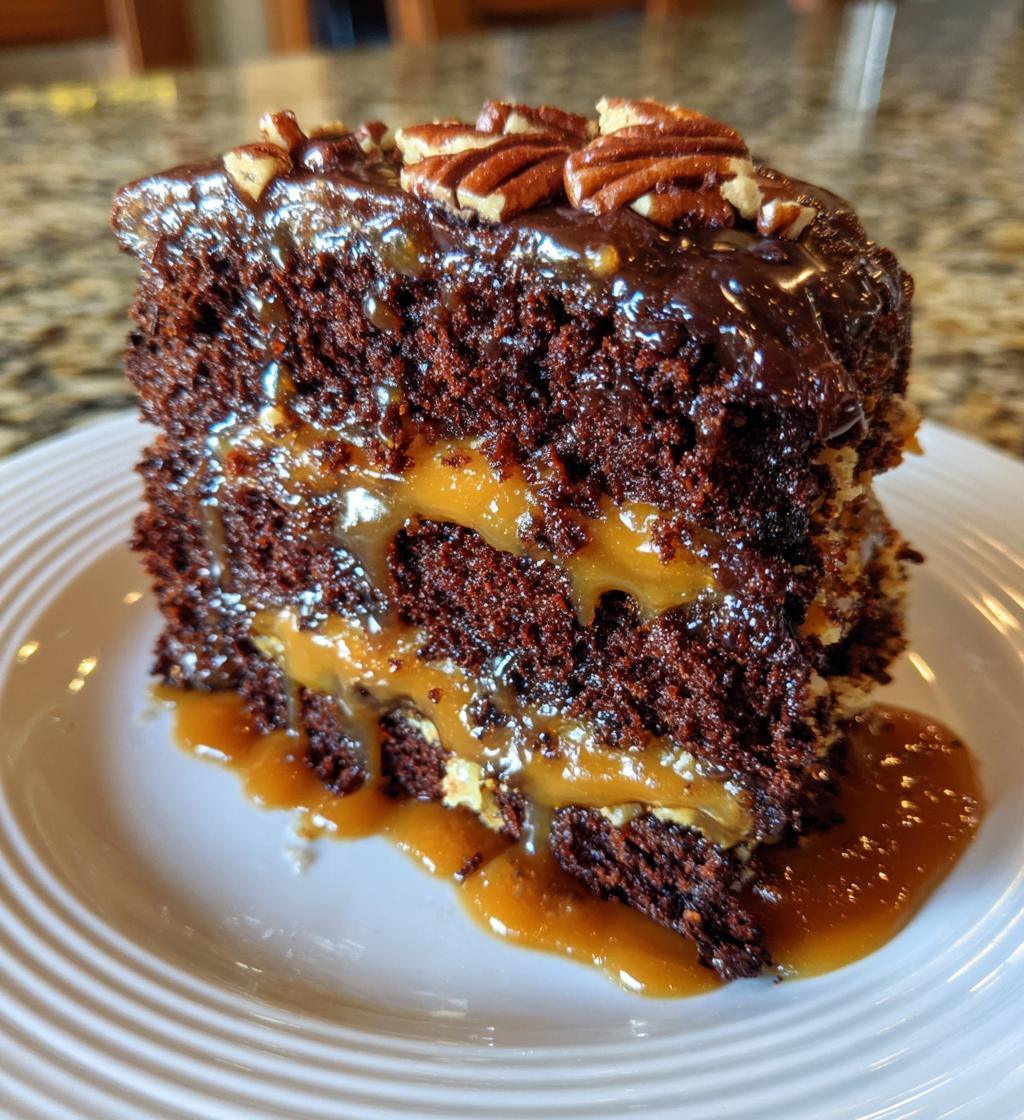 turtle caramel cake