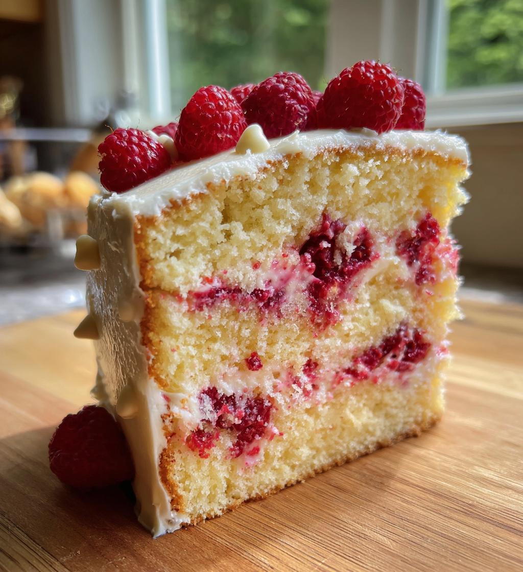 white chocolate raspberry cake - detail 1