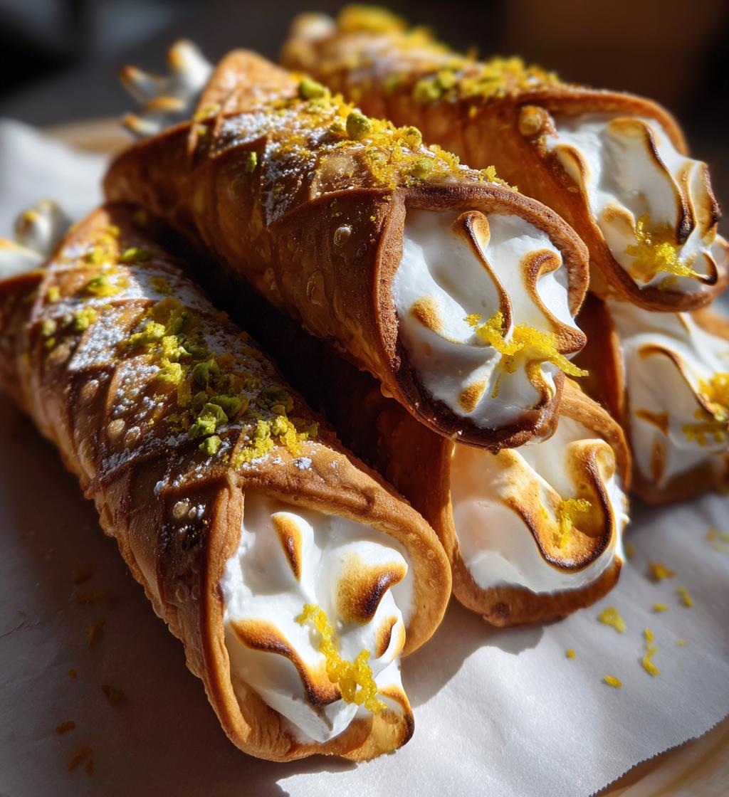 zesty lemon meringue pie cannolis