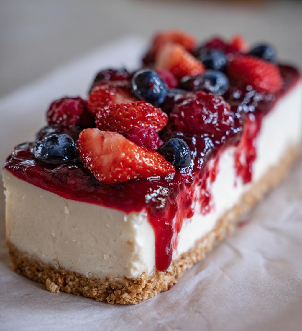 cheesecake with berry compote