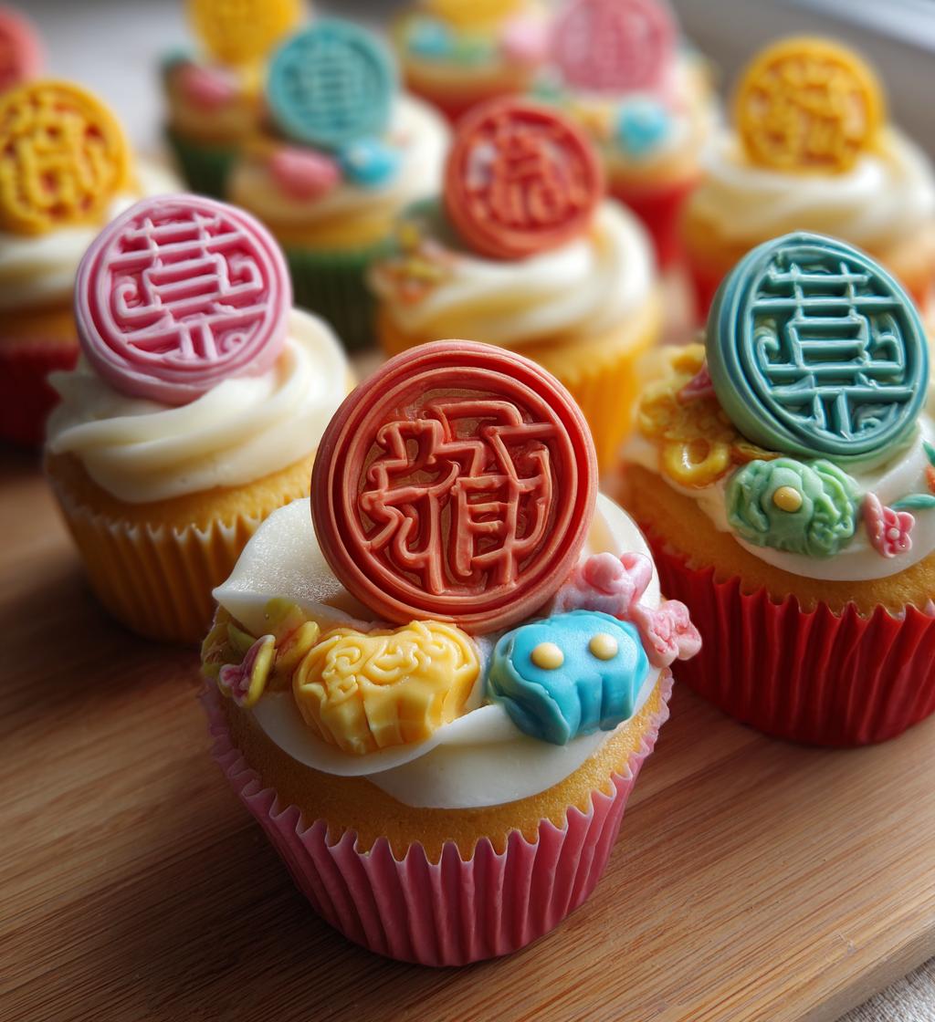 chinese new year cupcake toppers