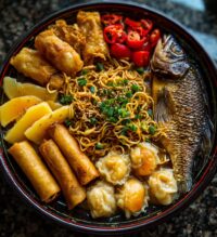 chinese new year food illustration