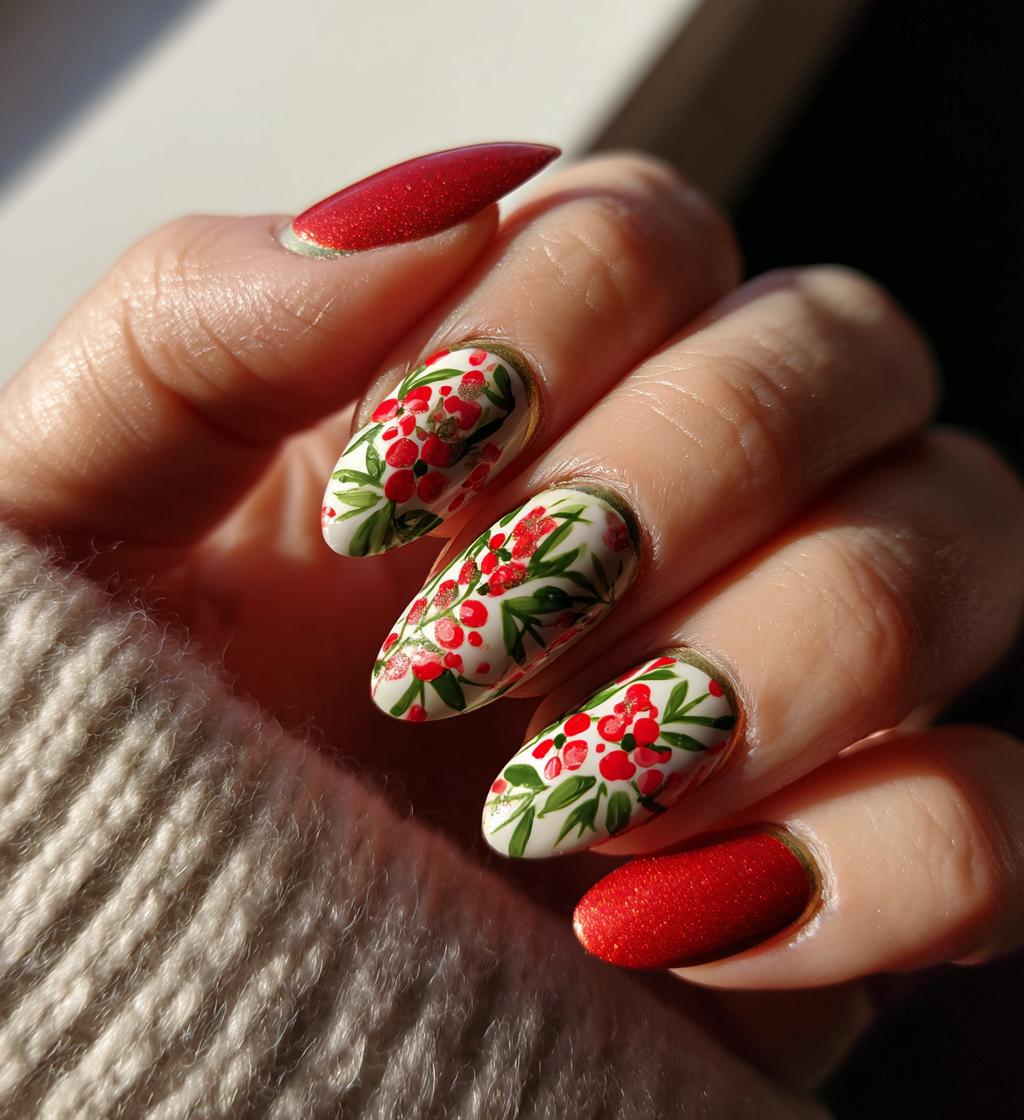 christmas french tip