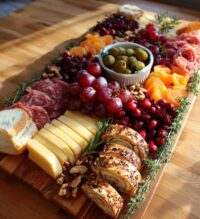 christmas themed charcuterie board