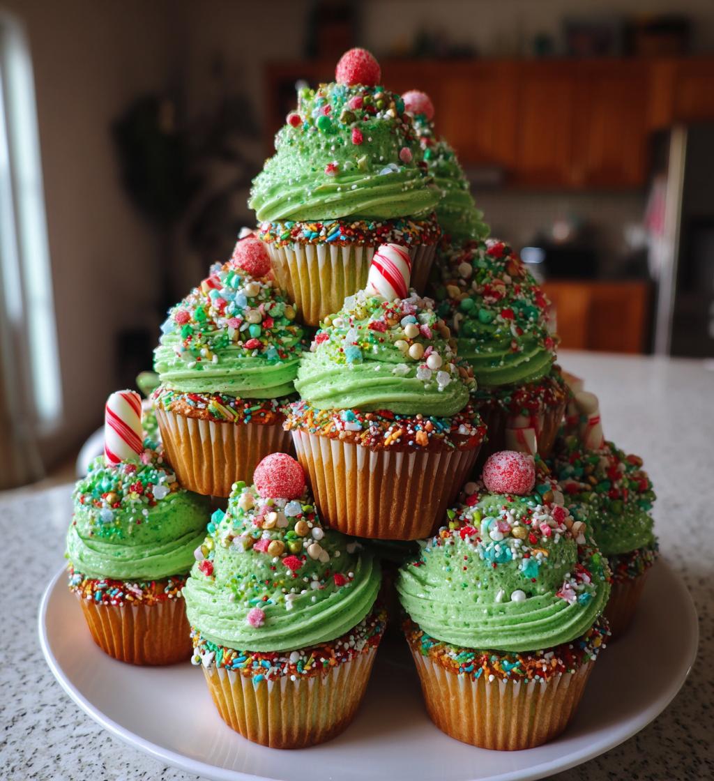 christmas tree cupcake cake