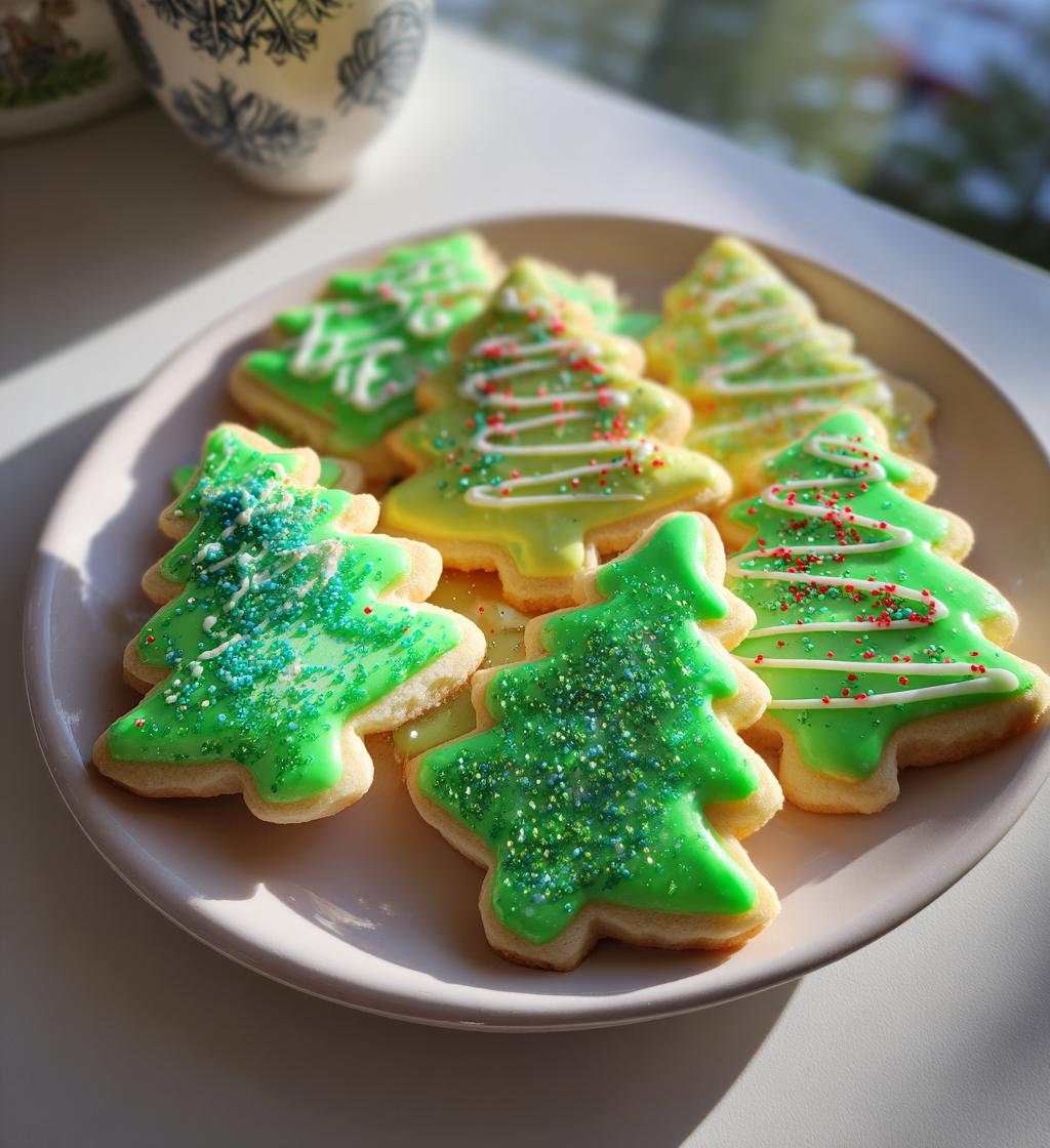 christmas tree sugar cookies