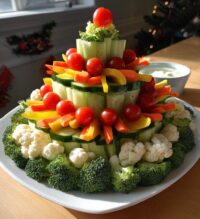 christmas tree veggie tray