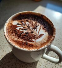 coffee with happy new year latte art