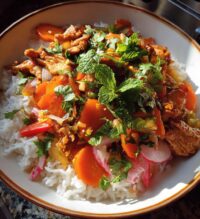 colorful vietnamese new year meal