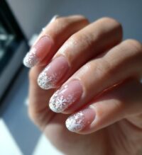 french tip with snowflake