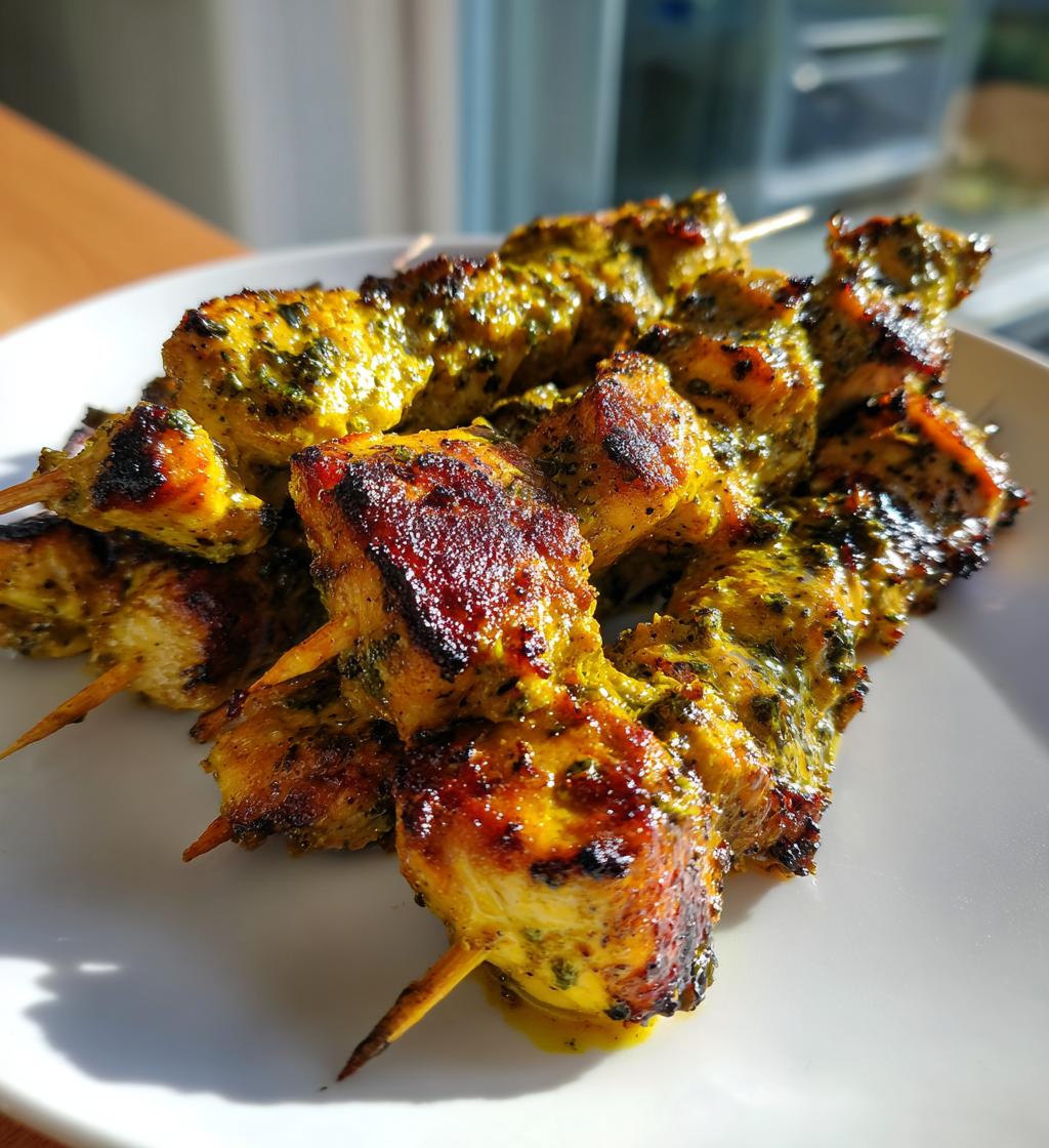green curry chicken skewers