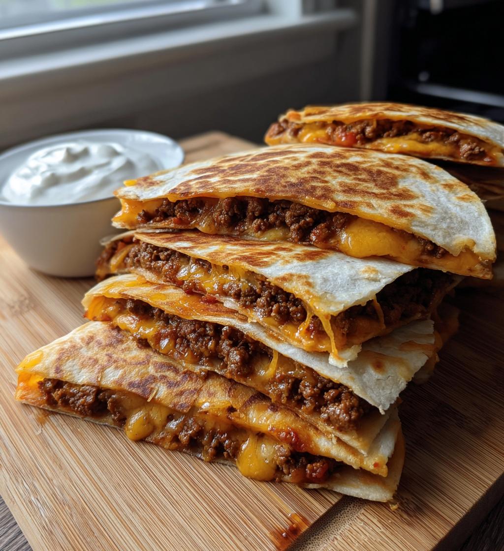 ground beef quesadillas