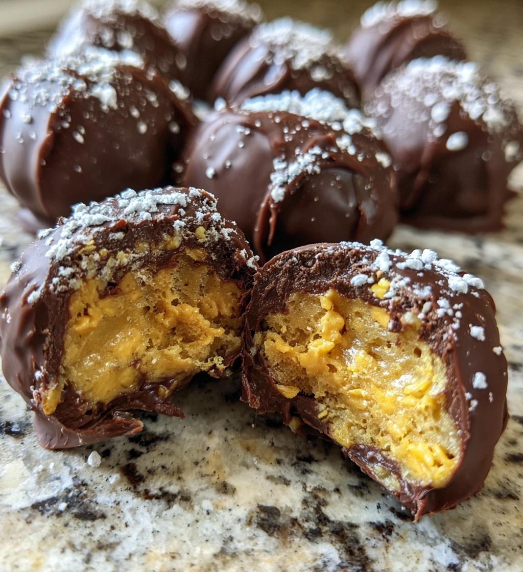 peanut butter balls with rice krispies