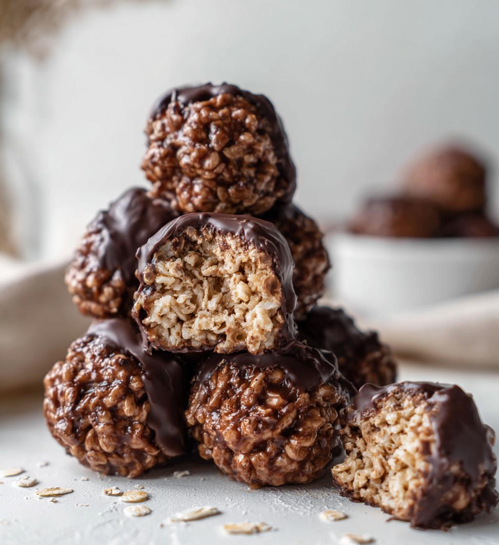 peanut butter balls with rice krispies