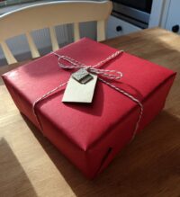 red wrapping paper christmas