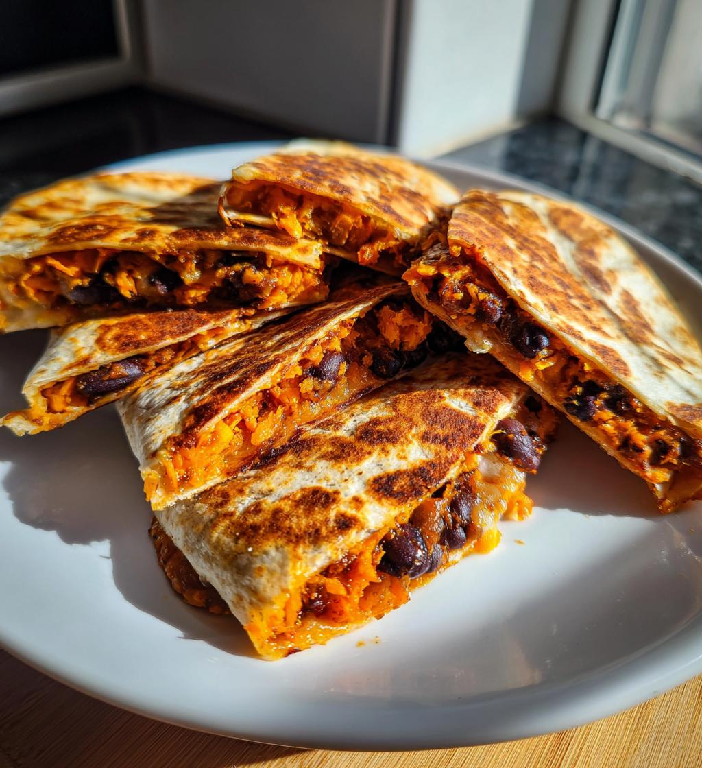 sweet potato black bean quesadillas