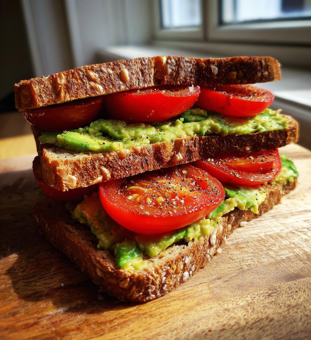 tomato avocado sandwich