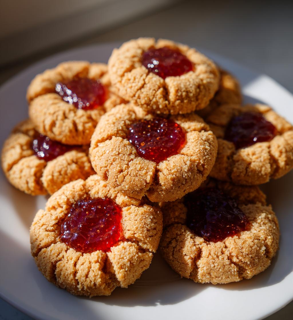 almond flour jam thumbprint cookies