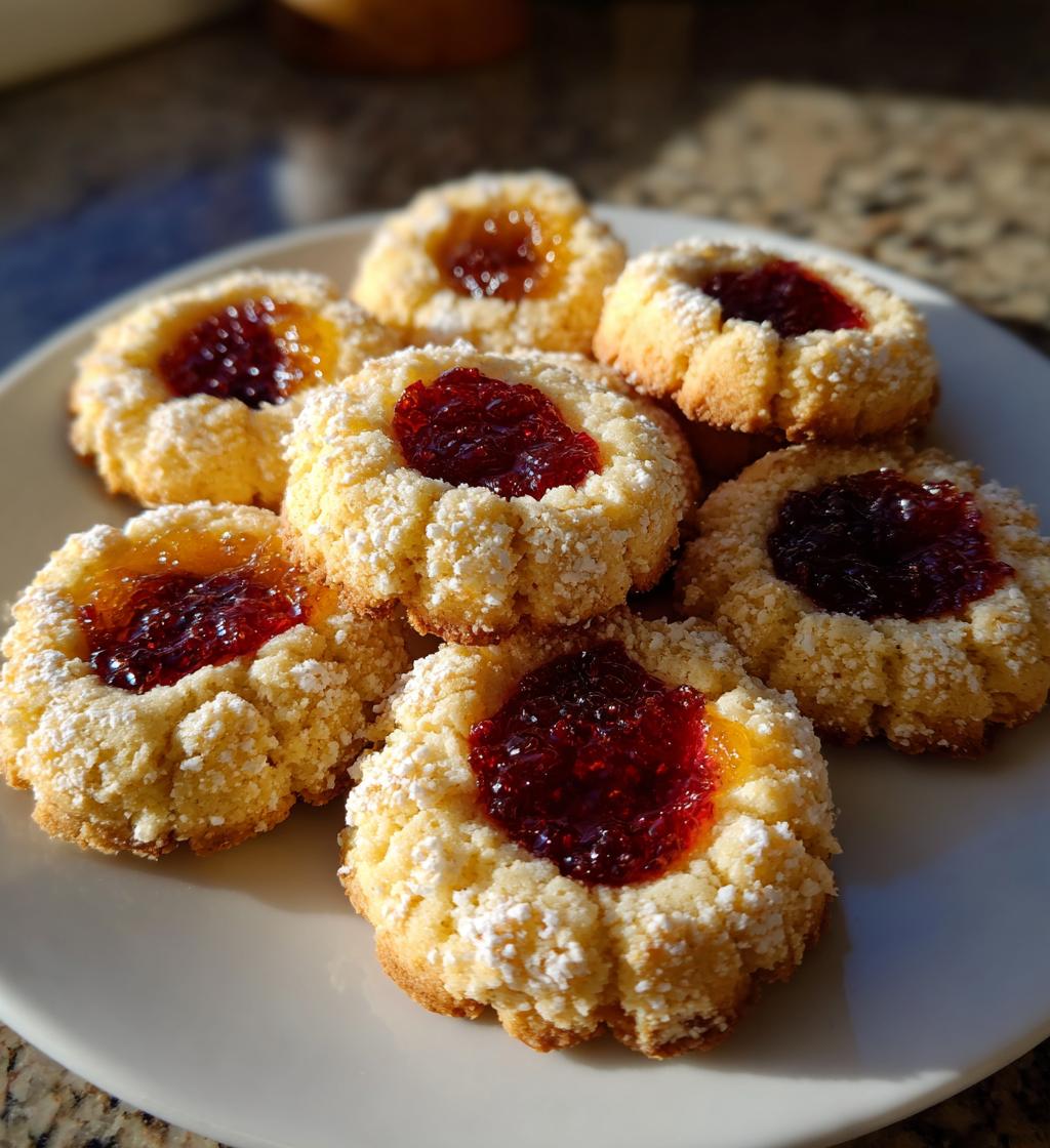 almond jam thumbprint cookies