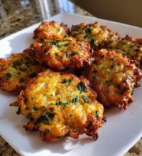 black-eyed pea fritters with greens