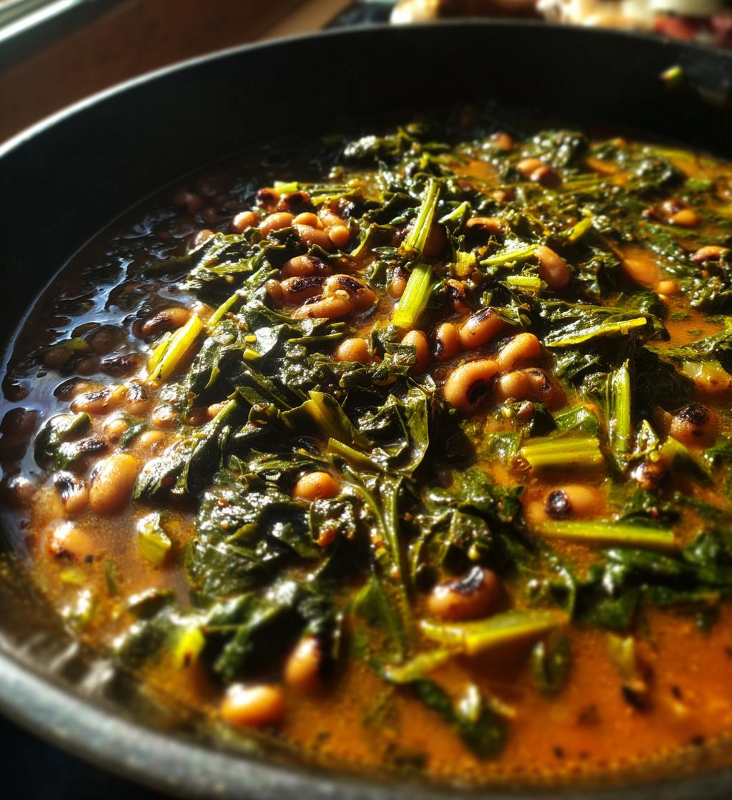 black-eyed peas and greens stew