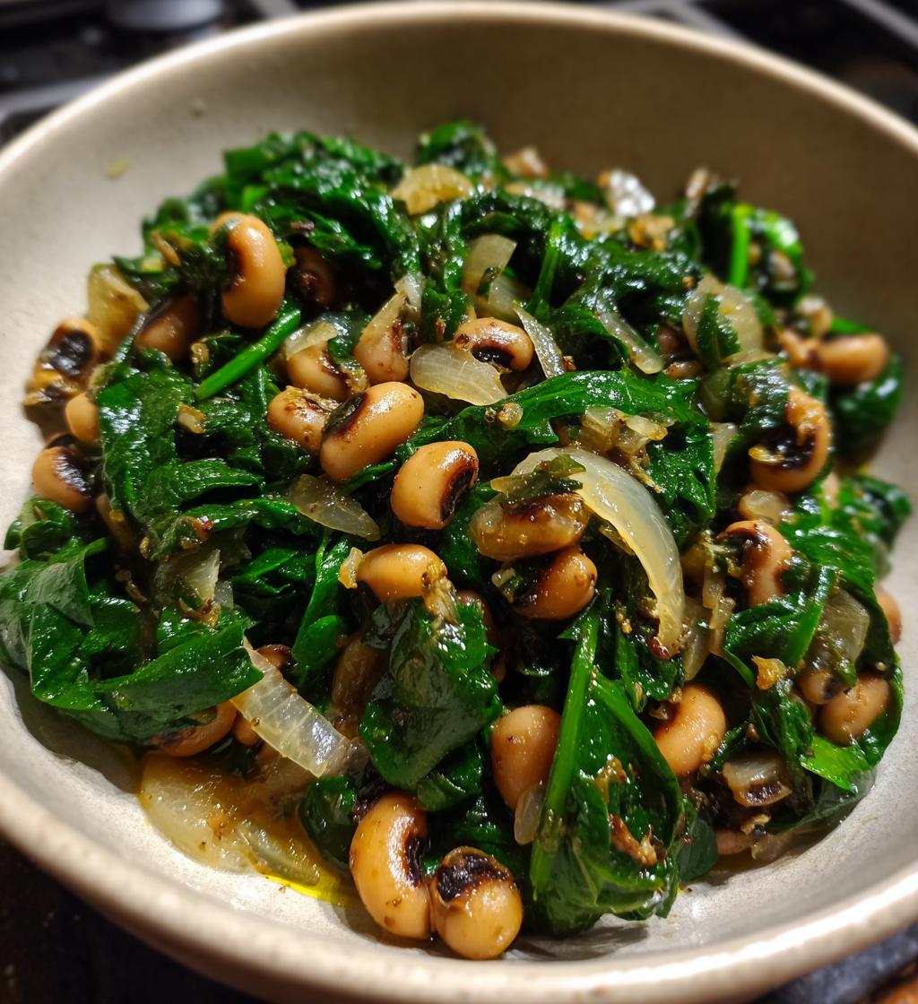 black eyed peas and spinach