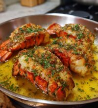 butter poached lobster tail